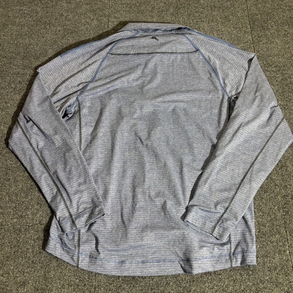 Tommy Bahama IslandZone Mens Blue Space Dye Quarter Zip Pullover Sweater Medium - Picture 3 of 9
